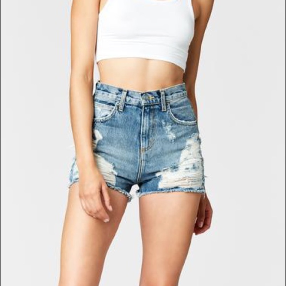 LF high rise jean shorts